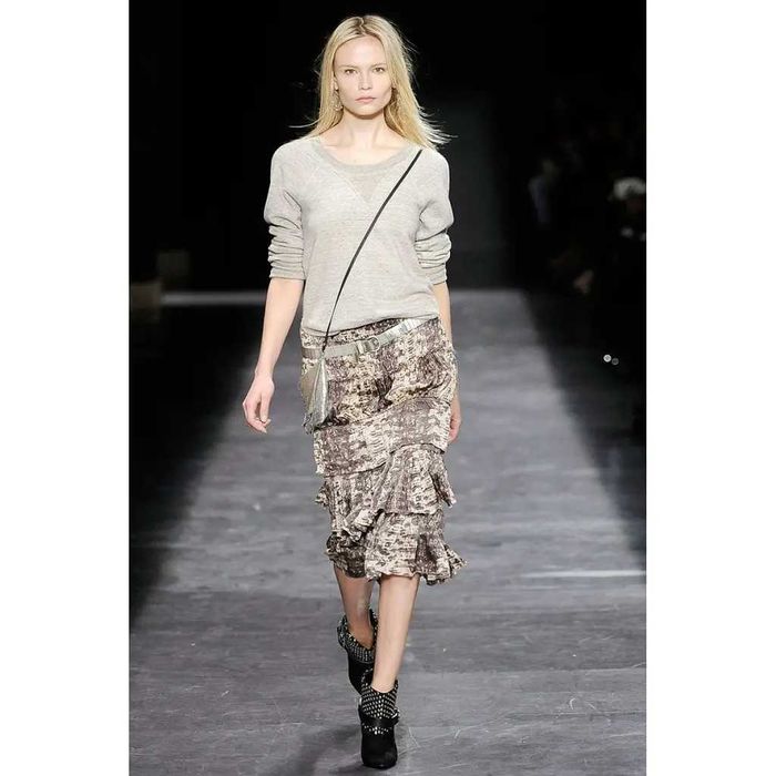 fusta Isabel Marant H&M, matase naturala, 38 / S, bohemian