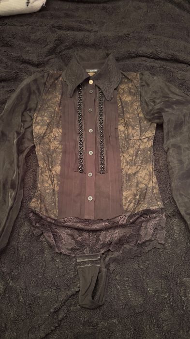 Черна риза боди Avin