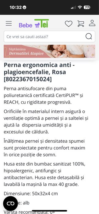 Perna spuma bebe si perna ursulet cu samburi