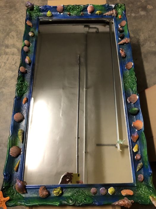 Oglinda,lemn motiv oceanic foarte mare!