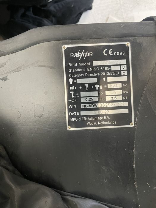 Barca pneumatica raptor wide330