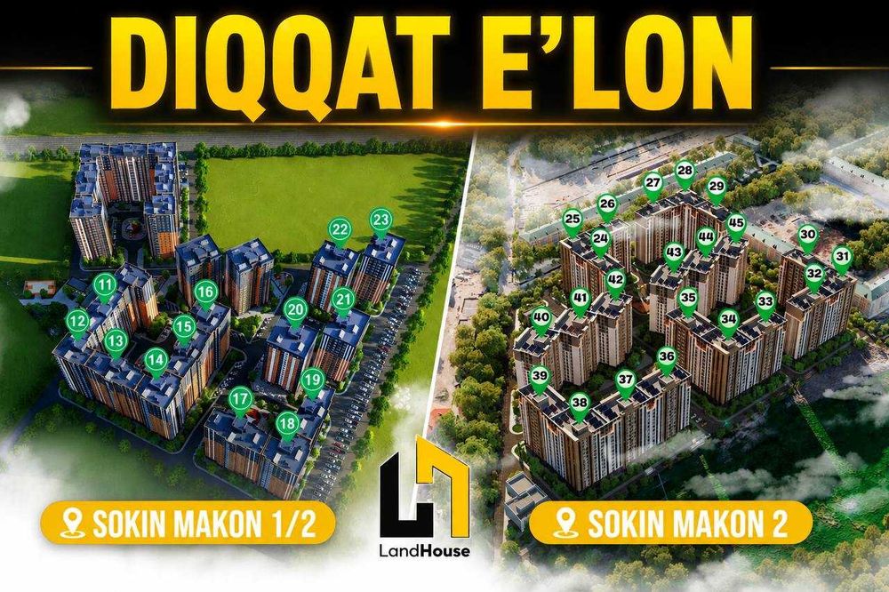Arzon narxdagi 1 xonali uy sotiladi Yangihayotda Sokinmakon 2 loyihasi