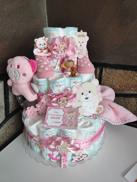 Торта от памперси PAMPERS PREMIUM CARE 2