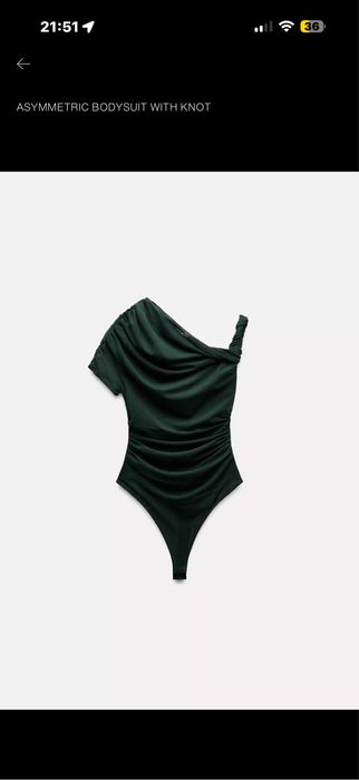 Еднорамо зелен топ Zara S (one shoulder)