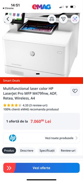 Vand Multifunctional NOU, HP Laserjet Pro MFP 479 fdn