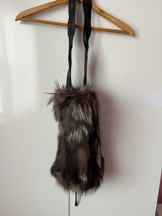 Кожен елек от сребърна лисица