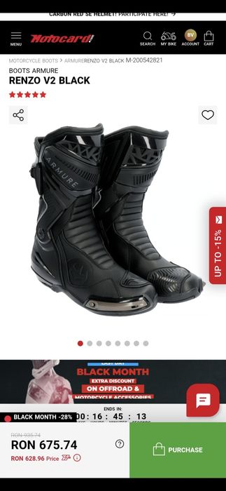 Ghete Moto armure renzo V2 black
