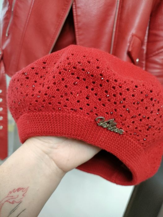 куртка кожаная красная