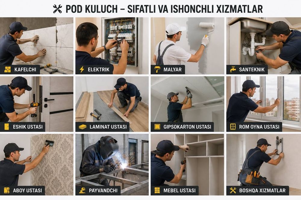 Usta kerakmi? 20xildan ortiq usta xizmatlari
