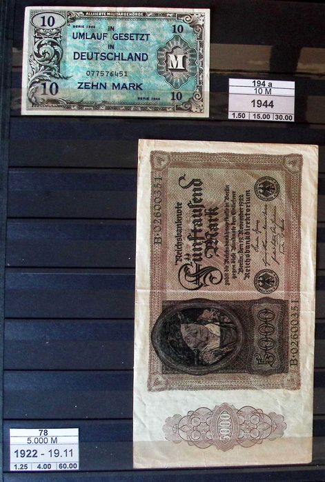 Lot DEUTSCHES REICH: 139 bancnote + 169 notgeld (fără dubluri)