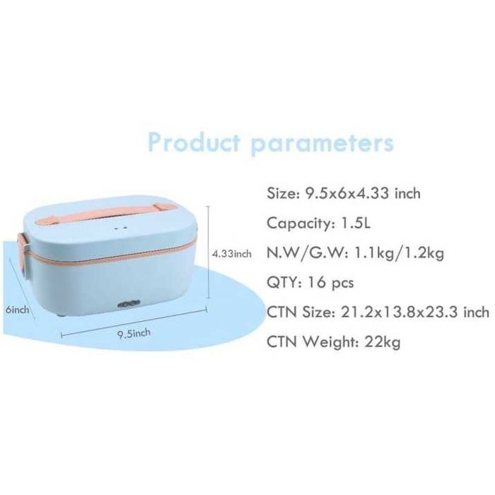 Кутия за храна с метална купа и ел. подгряване 1.5л 12/24V и 220V