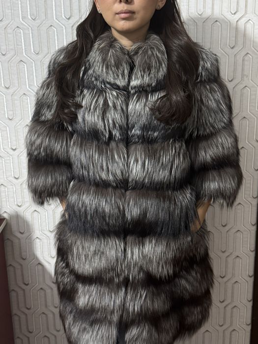 Бимбо шуба из натуральной чернобурки