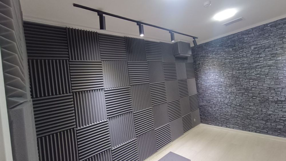 Акустика, звук, студия, поролон, панел