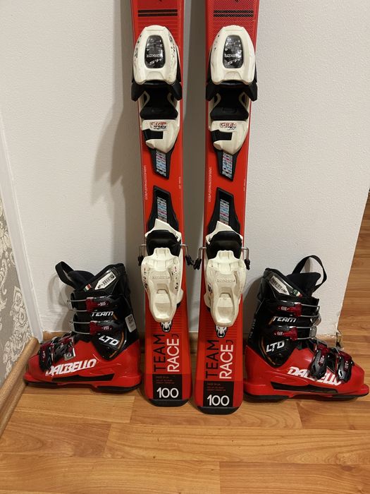 Schiuri copii 100 cm nordica cu clapari set