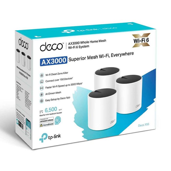TP-Link Deco X55 3-pack Mesh Wi-Fi 6 роутер