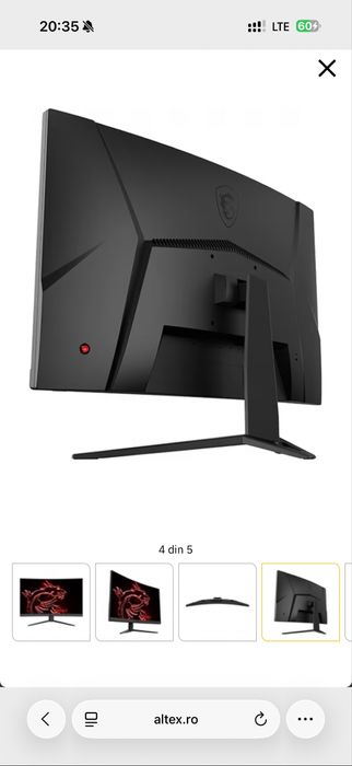 Monitor Curbat Gaming LED VA MSI 27” Full HD 165Hz Optix G27c4