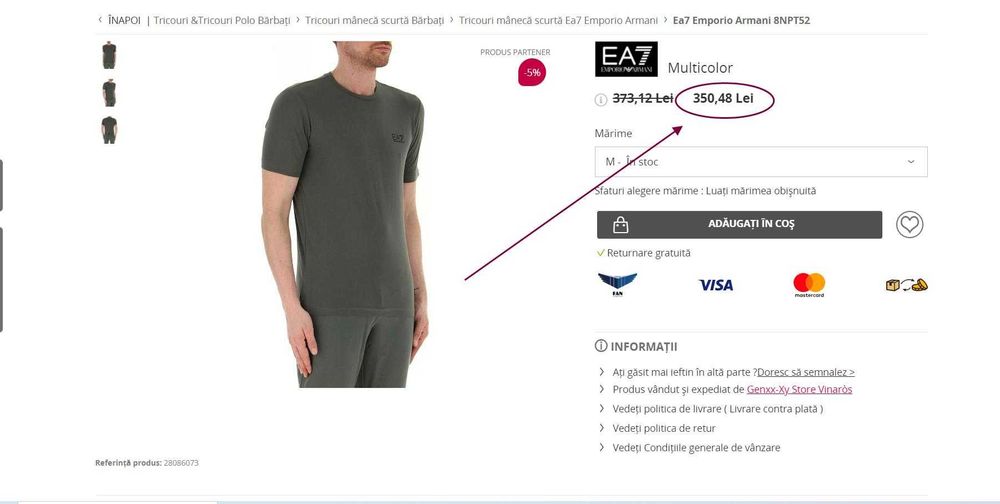 Tricou bărbați, EA7 Emporio Armani,verde-negru,(Super Ofertă).