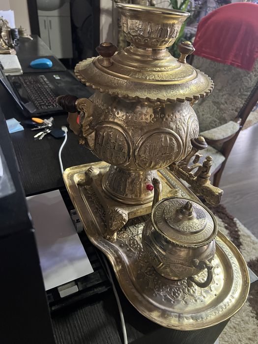 Set pentru ceai turcesc din alama/bronz samovar