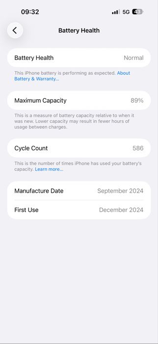 Iphone 16 pro max sotiladi 256 gb 89%