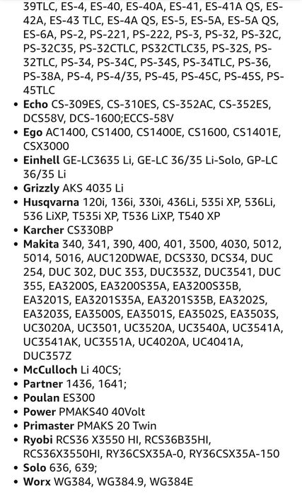 Верига Oregon за електрическа резачка Einhell GE-LC 36/35 Li-Solo, 35cm, 3/8" LP, 1,1mm 
Размер на веригата 35cm, 3/8" LP, 1,1mm
Цената е за брой!