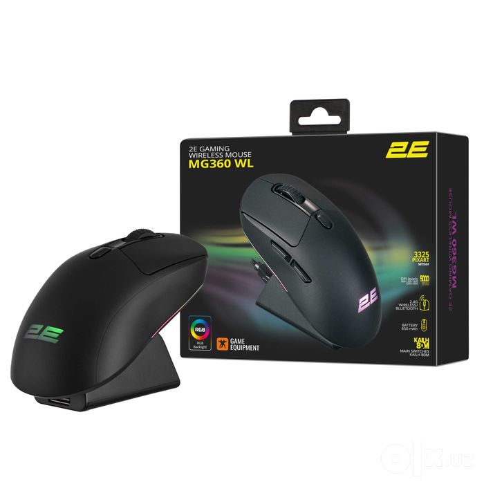 } Мышь игровая 2E Gaming MG360 WL, RGB WL/BT/USB-A Black