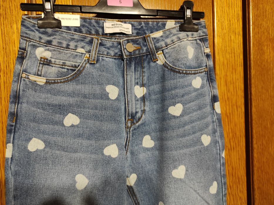 Jeans ,redial Paris,heart printre boyfriend jeans.