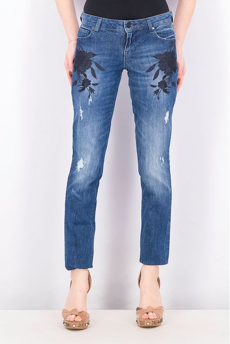 Jeans, blugi skinny cu talie joasa Guess Starlet, albastru, mărimea 24