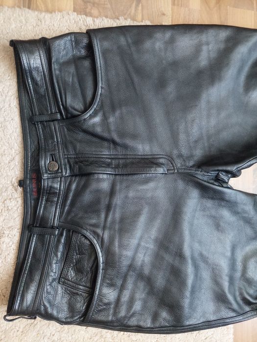 Pantaloni moto Linus,model clasic,de barbati,piele moale