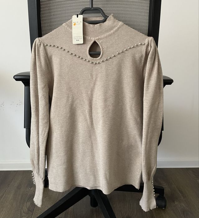 Pulover dama, bej, marime universala (xs-s), nou