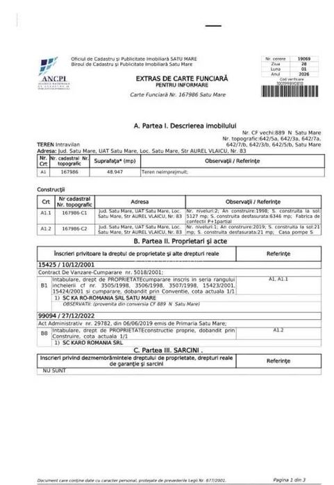 Teren industrial, KaRo Romania Srl