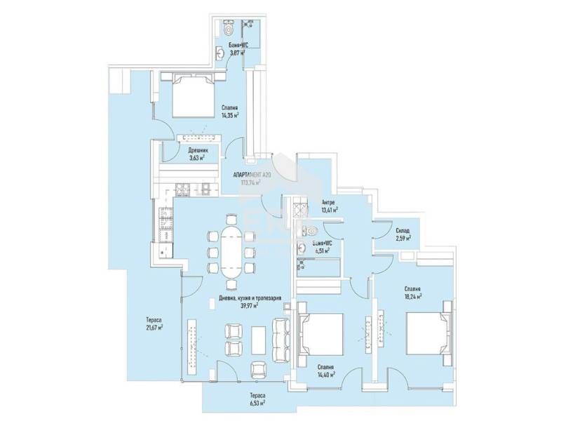 Продава се Четиристаен апартамент в София, Лозенец - 206 кв.м за 3848 €/кв.м - Снимка #10