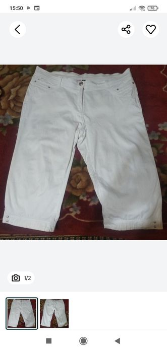 Капри белые, фирменные,54-56размер,45000сум..б/у.