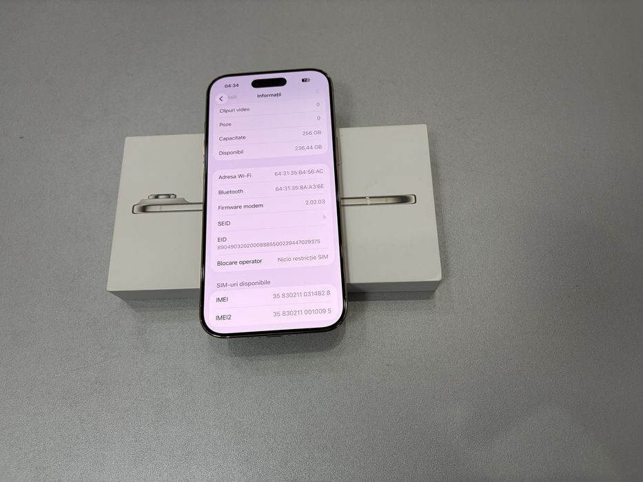 Iphone 17 Air, 256 gb, Light Gold, la cutie