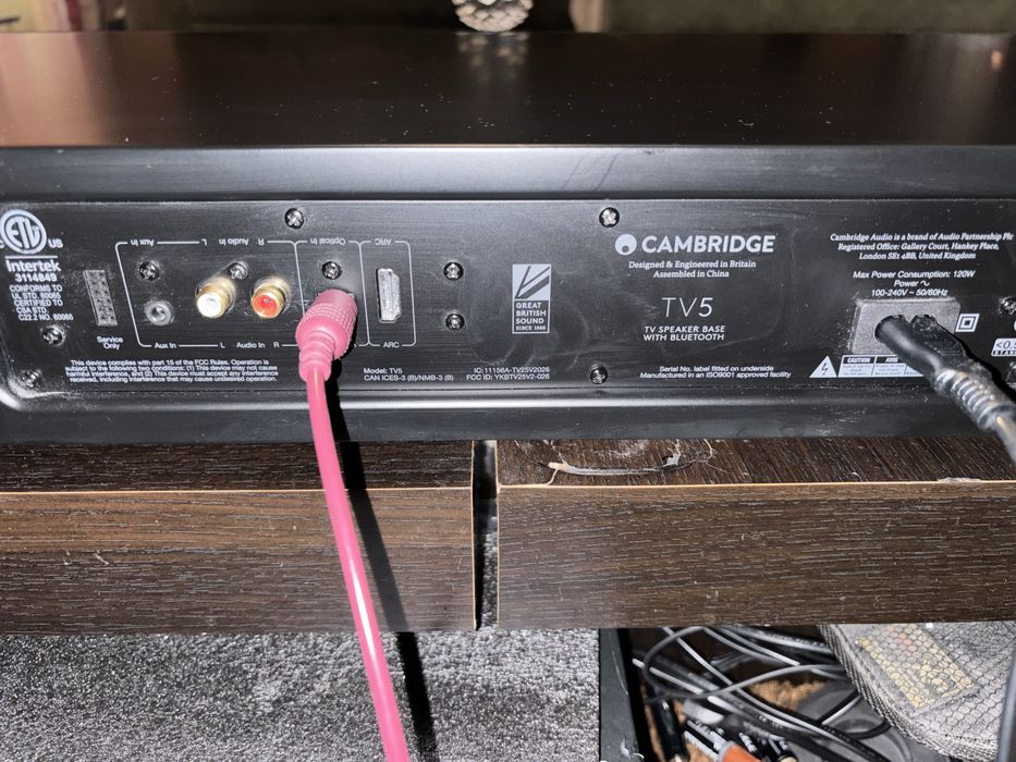 Cambridge Audio TV5 V2 SoundBar / SoundBase150W Bluetooth HDMI-ARC Optical