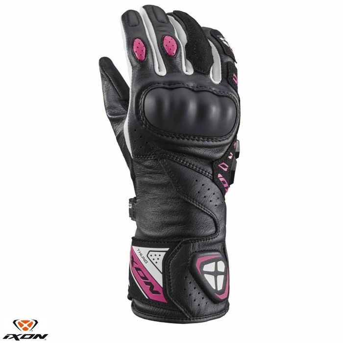 Manusi dama Racing vara piele Ixon Thund LS negru/fucshia