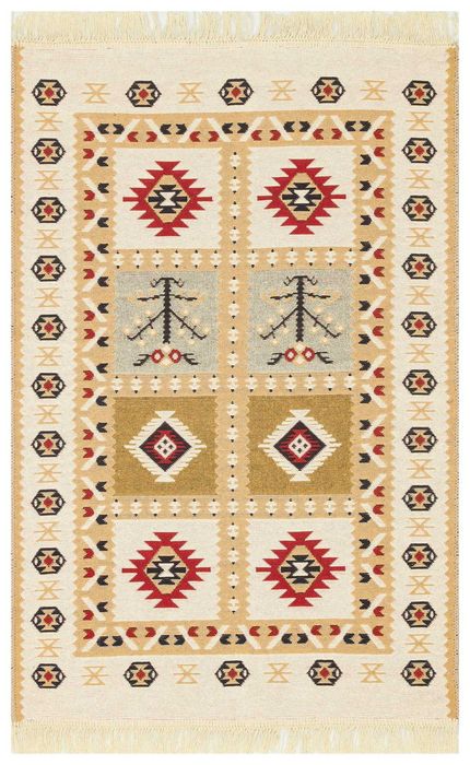 Тъкана цветна черга, с две лица, рециклиран памук