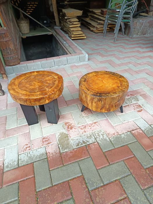 Masa cafea trunchi larice