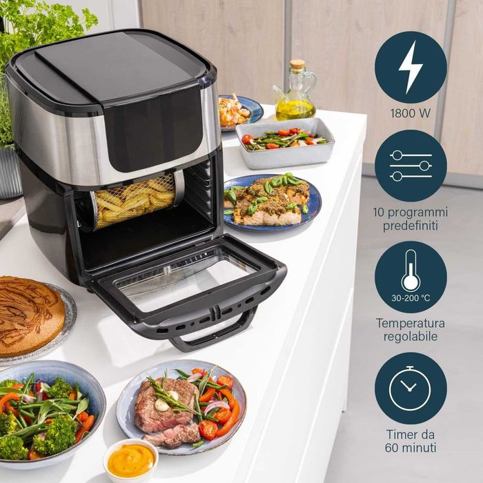 Уред за готвене с горещ въздух и фурна Princess DeLuxe AirFryer Oven 11L (182075)