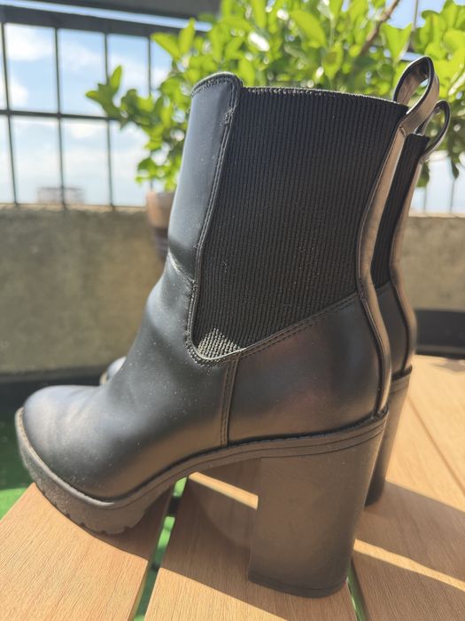 Черни кожени боти H&M