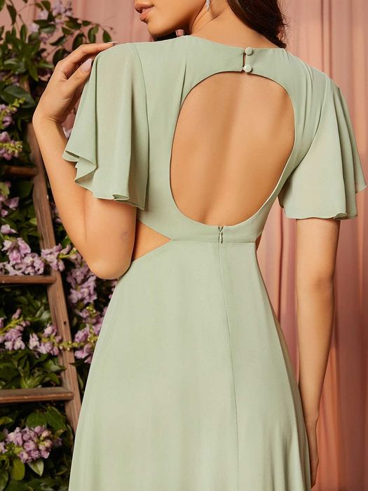 Официална дамска рокля (цвят мента) от SHEIN