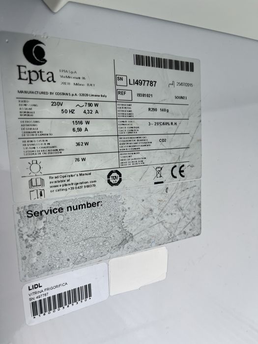Vitrina  congelare epta costan