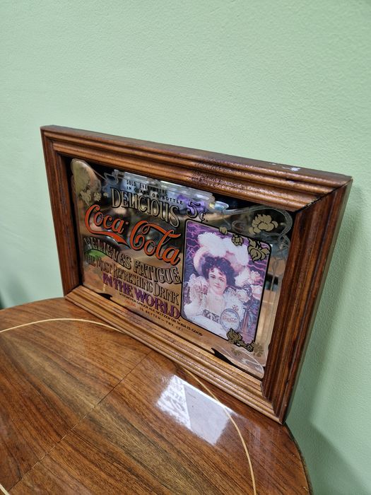 Уникално рядко антикварно рекламно огледало Coca Cola