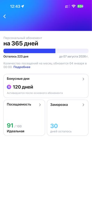 Абонемент 1Fit  продам