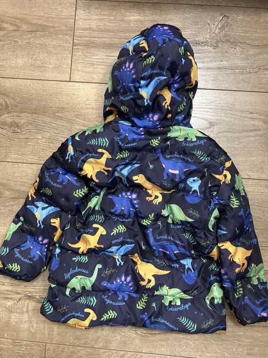 Geacă iarnă copii 3-4 ani cu imprimeu cu dinozauri
