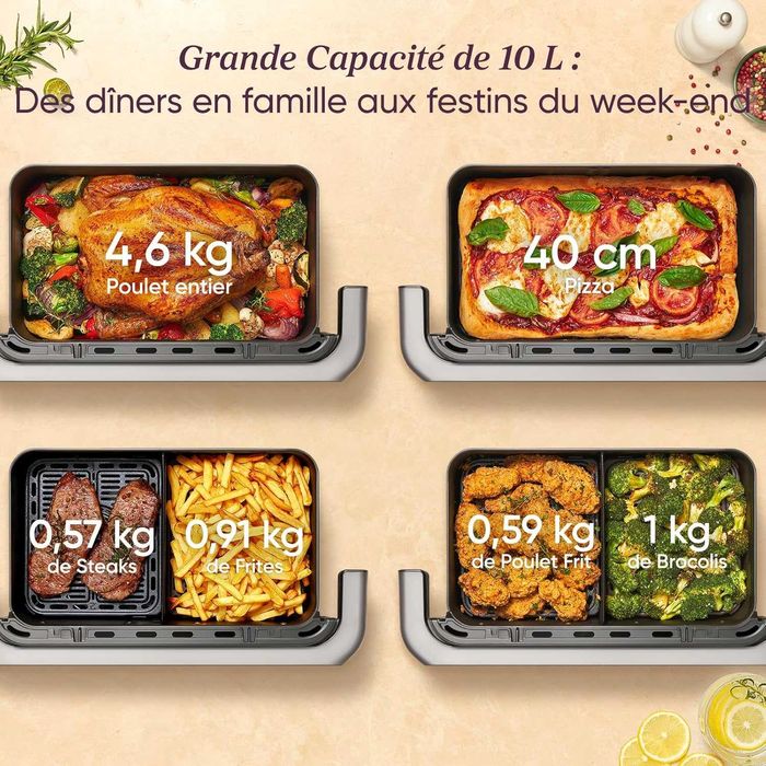 Фритюрник с горещ въздух Cosori Dual Blaze TwinFry XXL 10L ‎CAF-TF102S