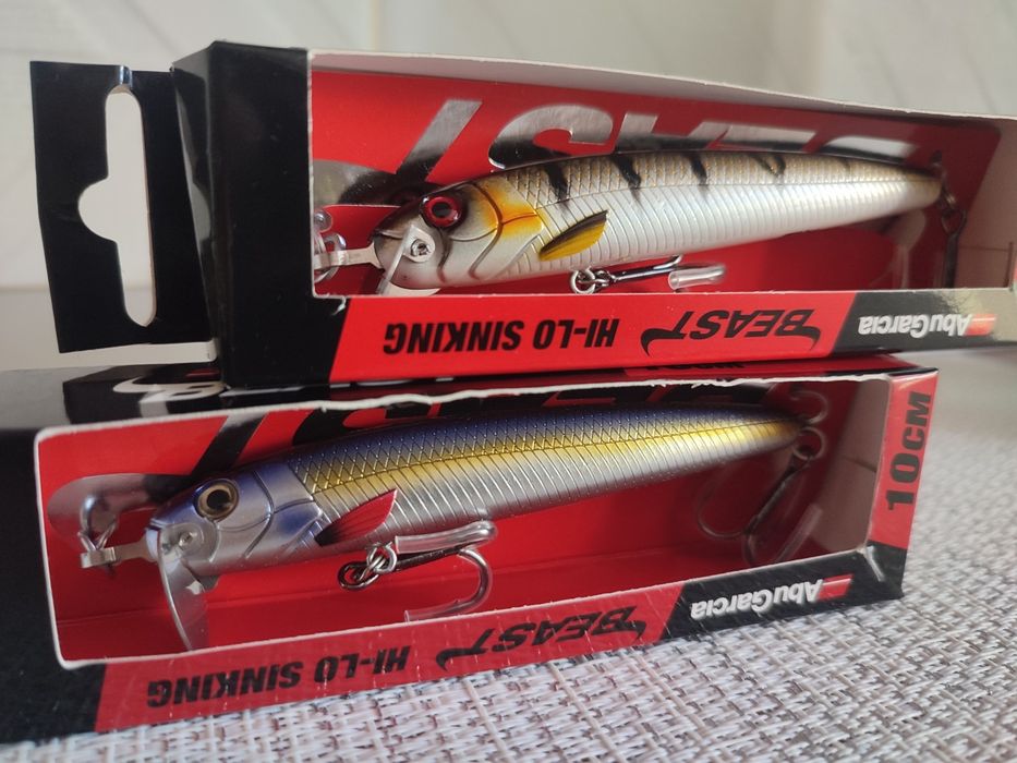 Vobler Nou set 2x Abu Garcia Beast Hi Lo minnow 10cm adancime reglabila pentru stiuca salau si somn