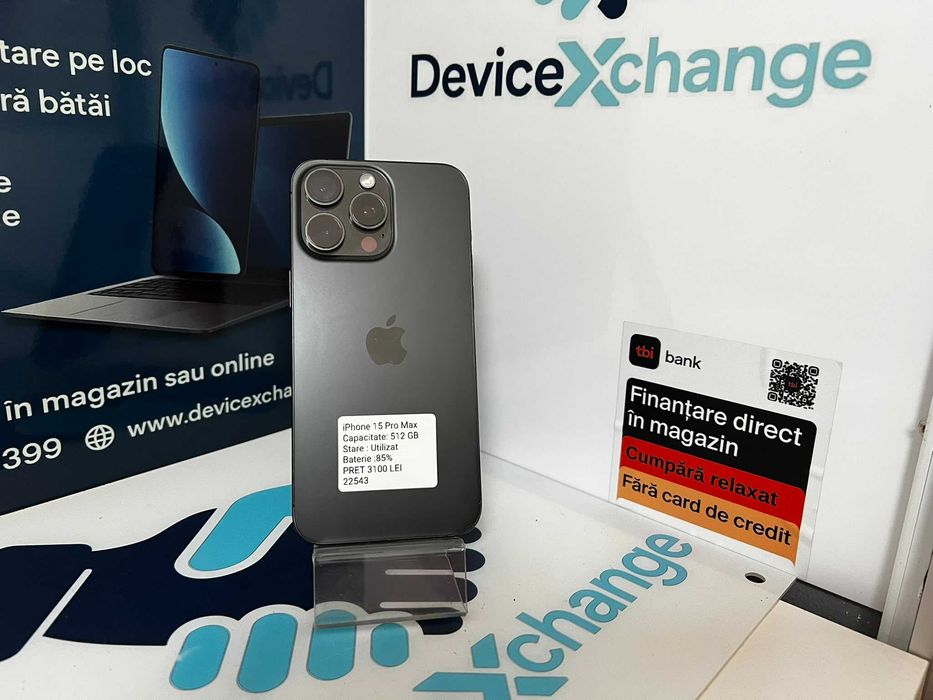 iPhone 15 Pro Max 512 GB 85% Black * Garantie *Buy Back * deviceXchange