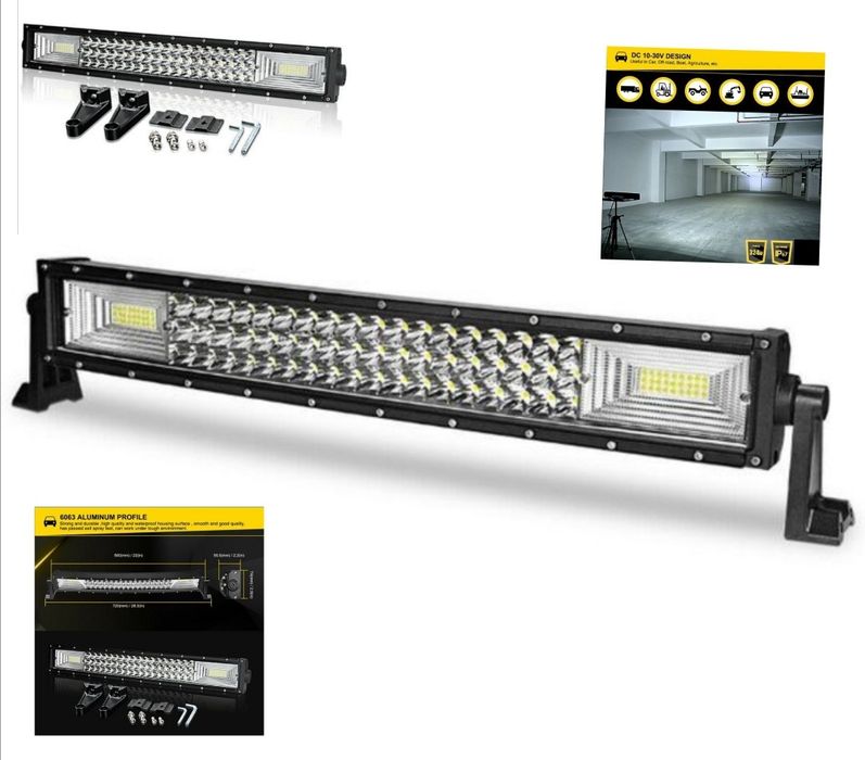 ИЗВИТ!55см. 324W. Мощен 7D LED BAR Лед Диоден Бар Прожектор 12V/24V