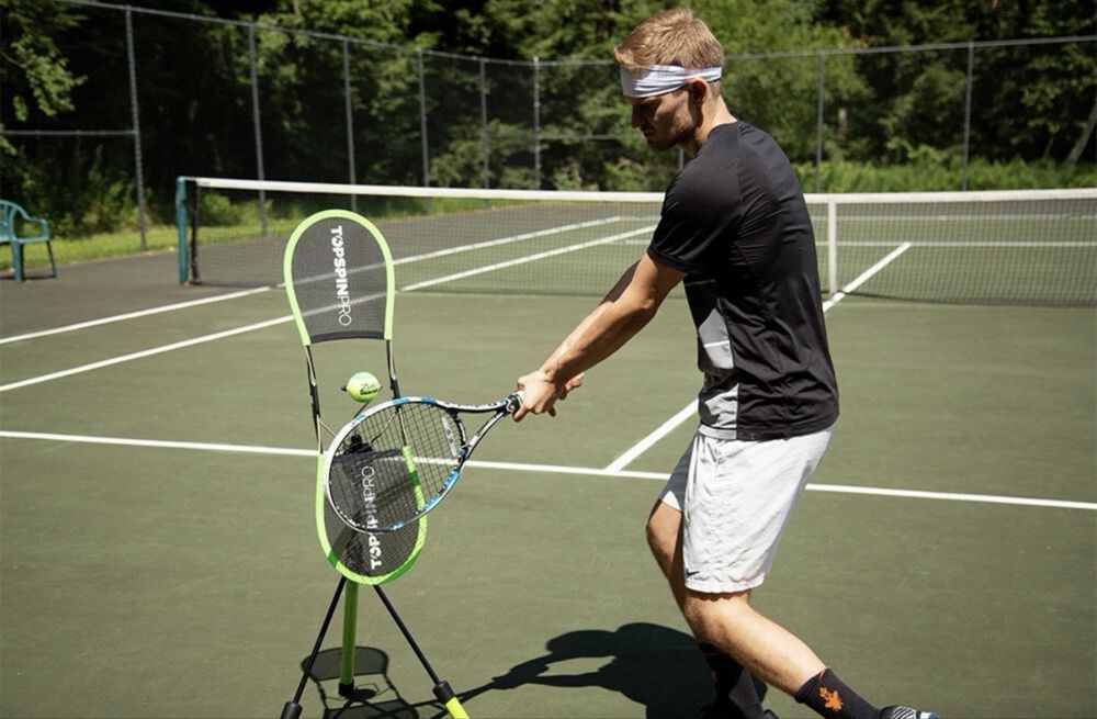 Aparat antrenament tenis TOPSPINPRO – pentru exersarea loviturilor