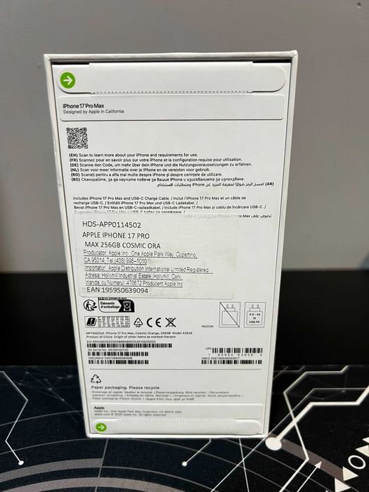 IPHONE 17 PRO MAX ORANGE / Sigilat / 256 GB / Garantie 2 ani * Krom Amanet Margeanului *